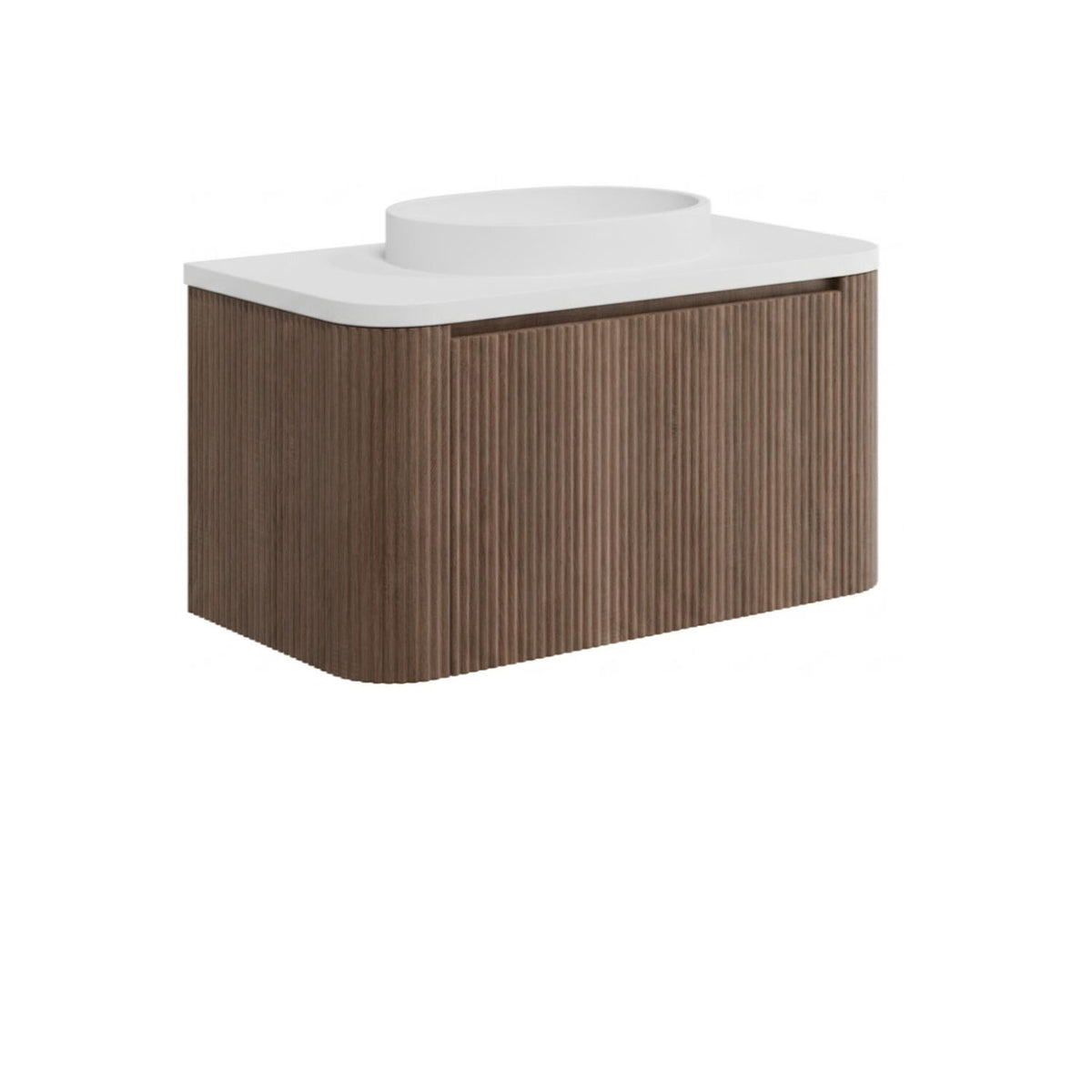 Saluzzo 900 Vanity Unit & Countertop - Walnut