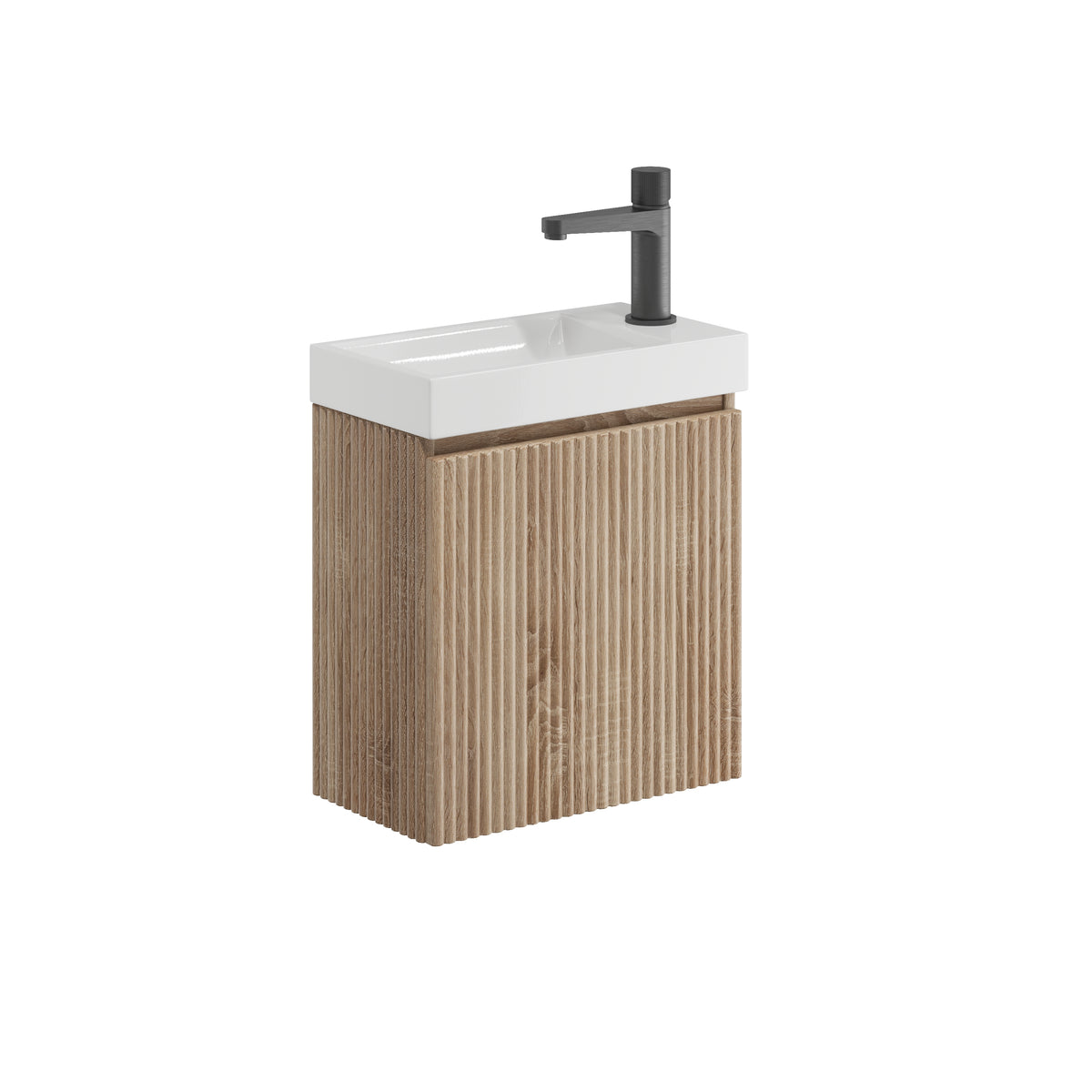 Saluzzo Cloakroom Vanity Unit & Basin - Sonoma Oak
