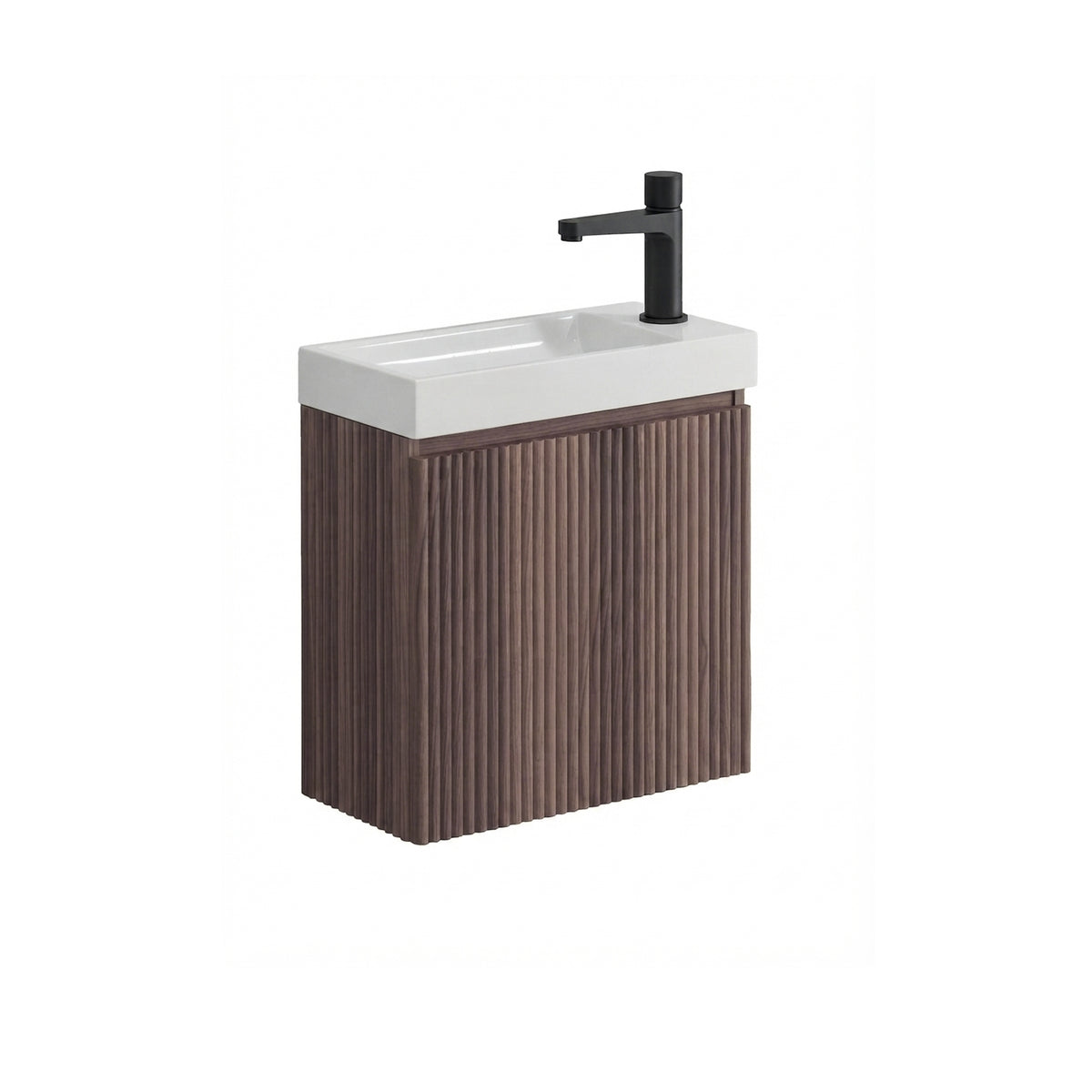 Saluzzo Cloakroom Vanity Unit & Basin - Walnut