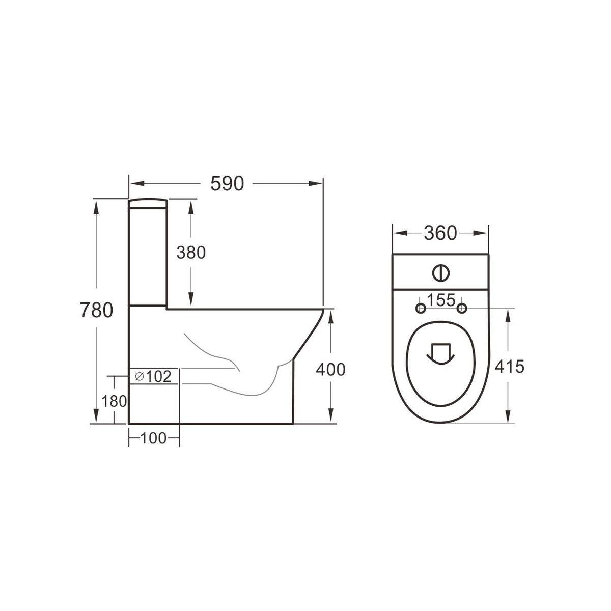 Bari Complete Toilet - Pan, Cistern & Seat