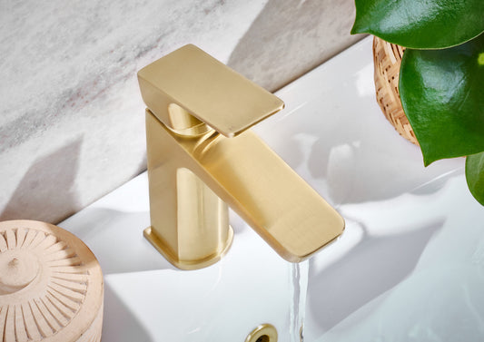 Lorenzo Basin Mixer & waste - Brushed Brass