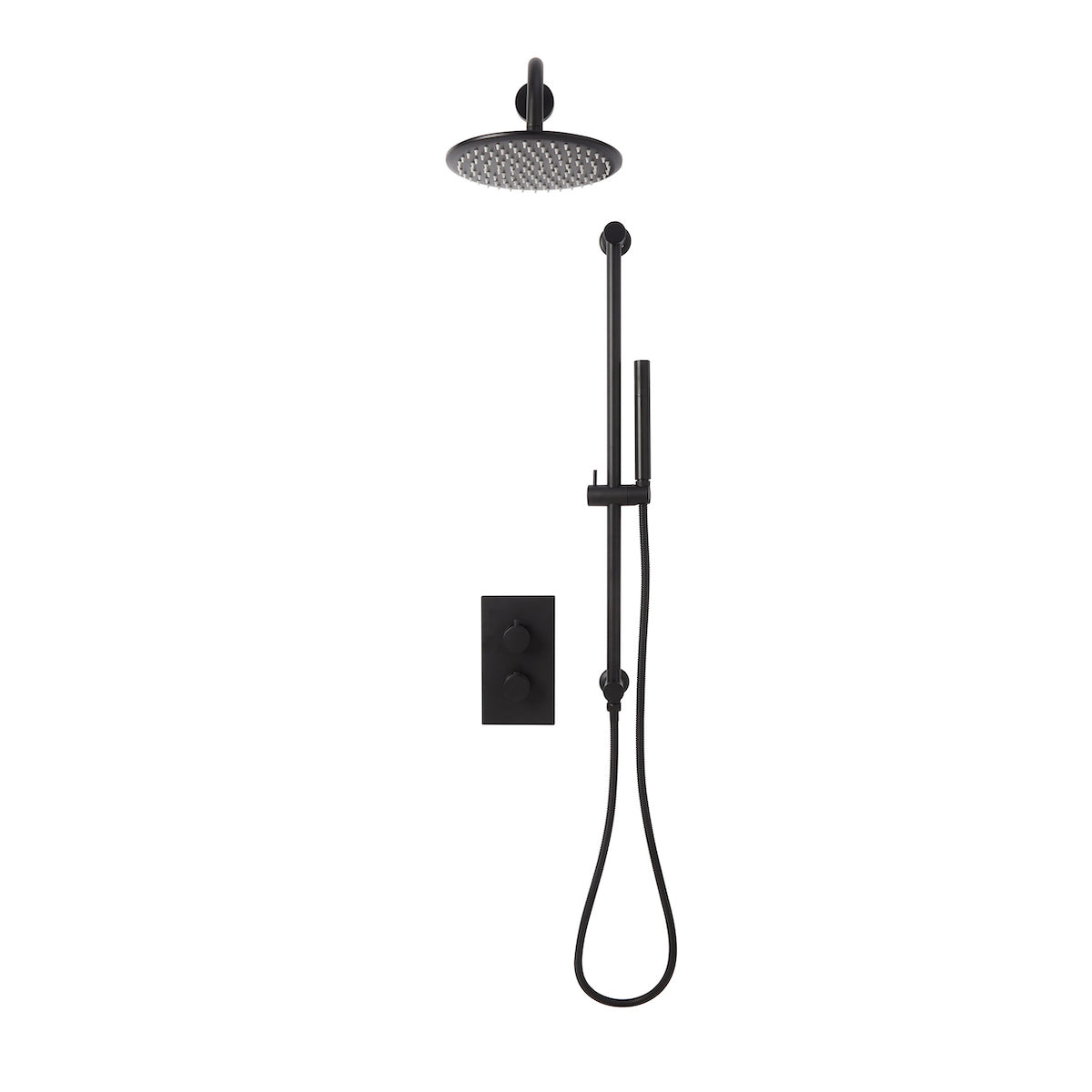 Pinnacle Concealed Rainhead Shower & Riser Kit - Black