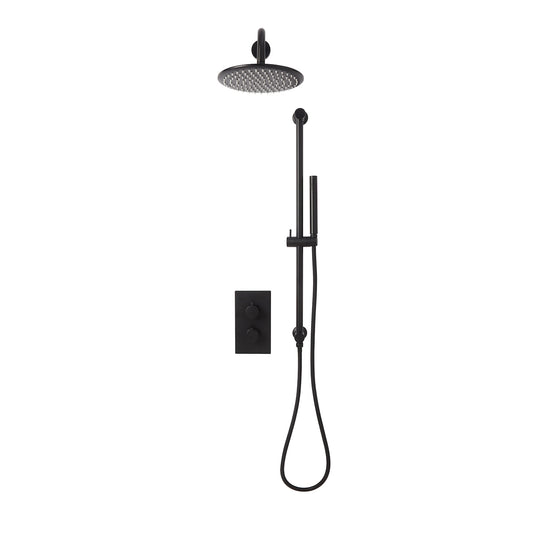 Pinnacle Concealed Rainhead Shower & Riser Kit - Black