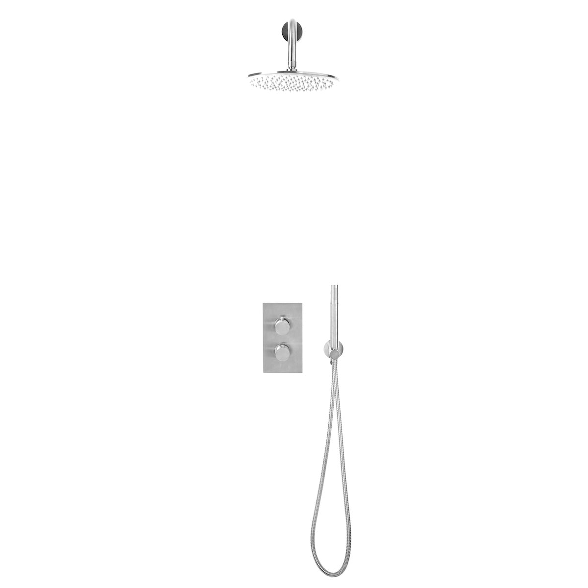 Como Round Handle Shower Arm, Drench Head & Handset Kit