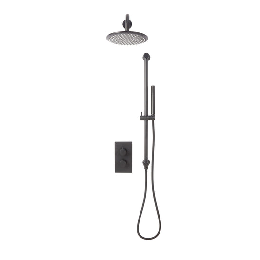 Pinnacle Concealed Rainhead Shower & Riser Kit - Gunmetal