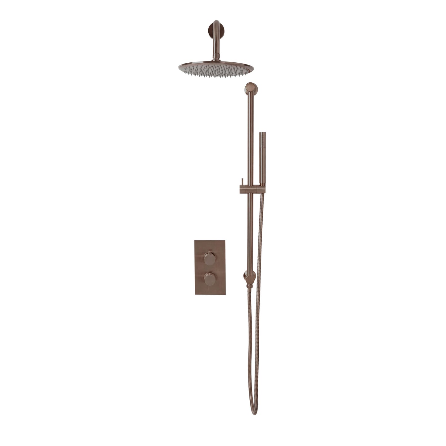 Pinnacle Concealed Rainhead Shower & Riser Kit - Brushed Bronze