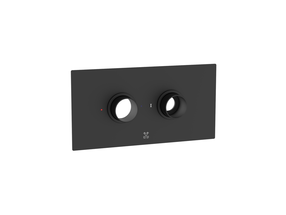 Pinnacle Shower Plate - 1 Outlet 2 Handles - Black