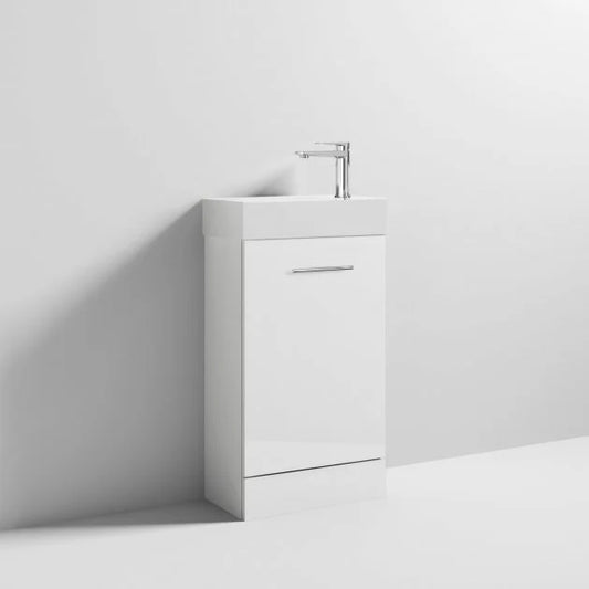 Mino 480mm Floorstanding Vanity Unit & Basin - Gloss White