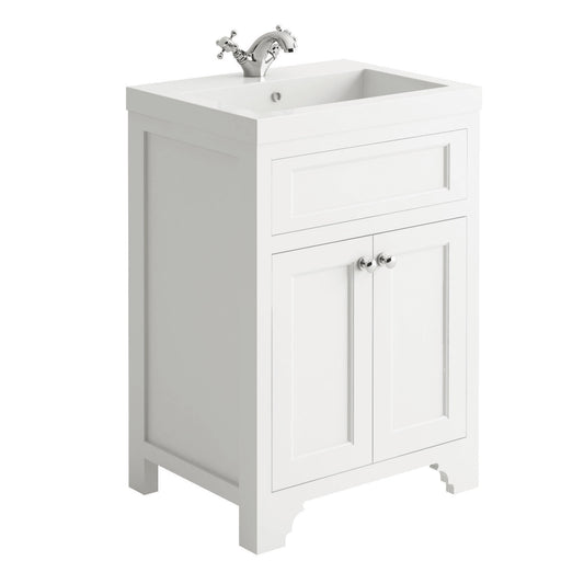 Carlton 600mm Floorstanding Vanity Unit & Basin - White
