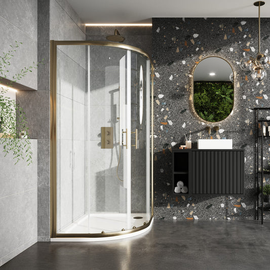 Sense6 800x800mm 2 Door Quadrant Enclosure - Brushed Brass