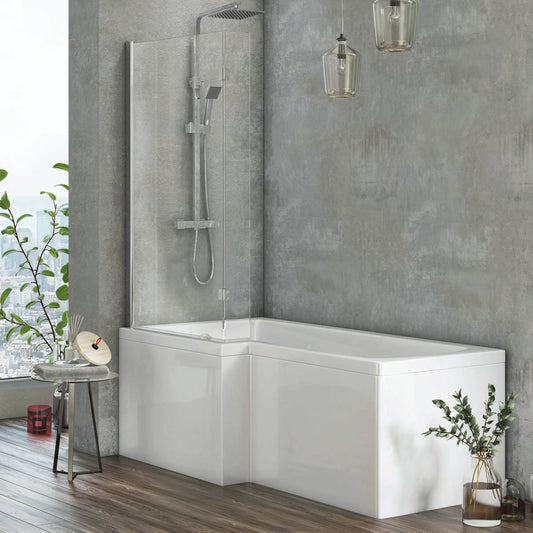 L-Shape Bath Screen - in situ