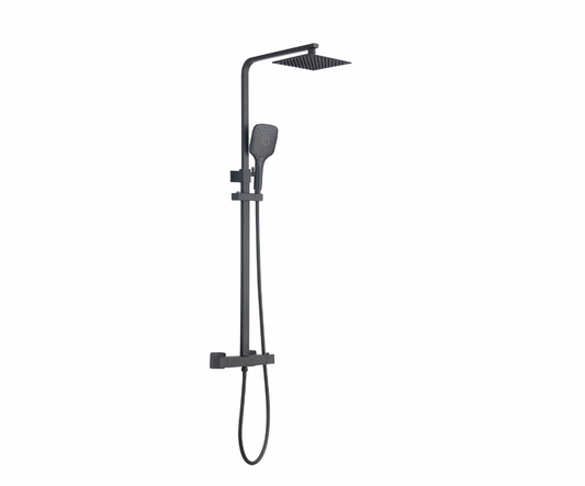 Vittorio Rosetti Signature Square Rainhead Bar Mixer Shower - Black