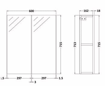 Lora 600mm Mirror Cabinet