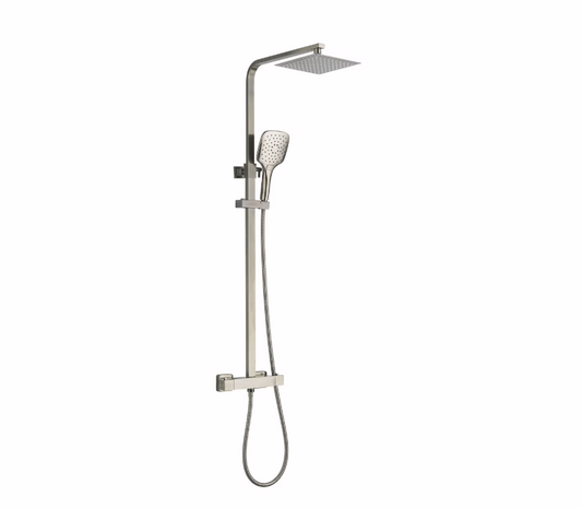 Vittorio Rosetti Signature Square Thermostatic Rainhead Bar Mixer - Gunmetal
