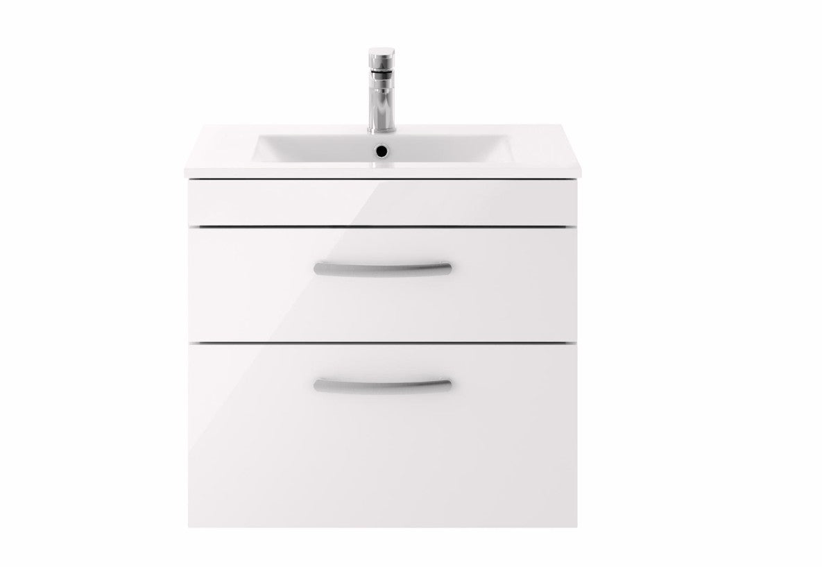 Lora 600mm Wall Mounted Vanity Unit & Basin - Gloss White