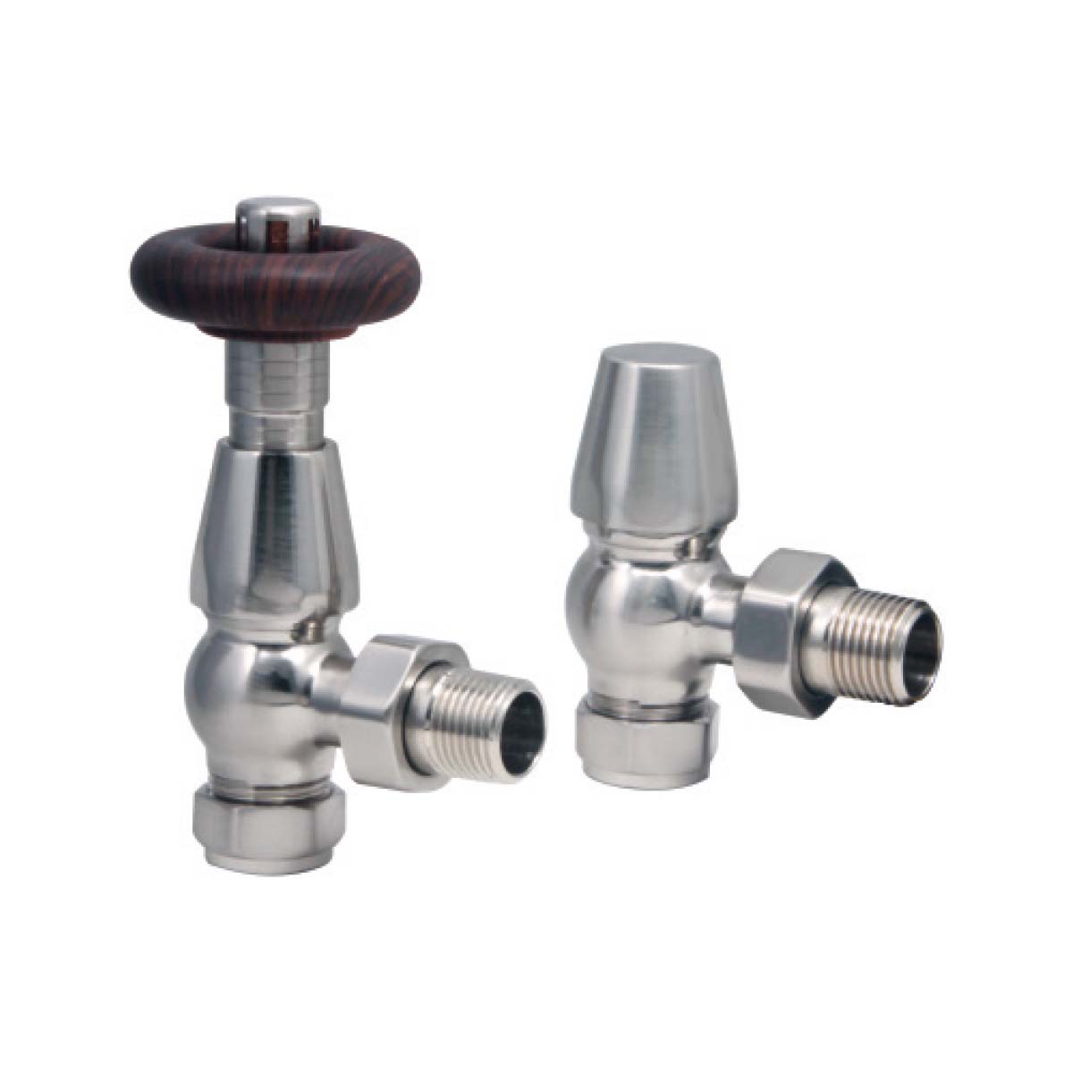 Cortina Satin Nickel Radiator Valve Pair
