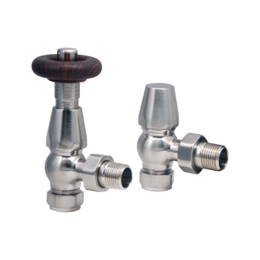 Cortina Satin Nickel Radiator Valve Pair