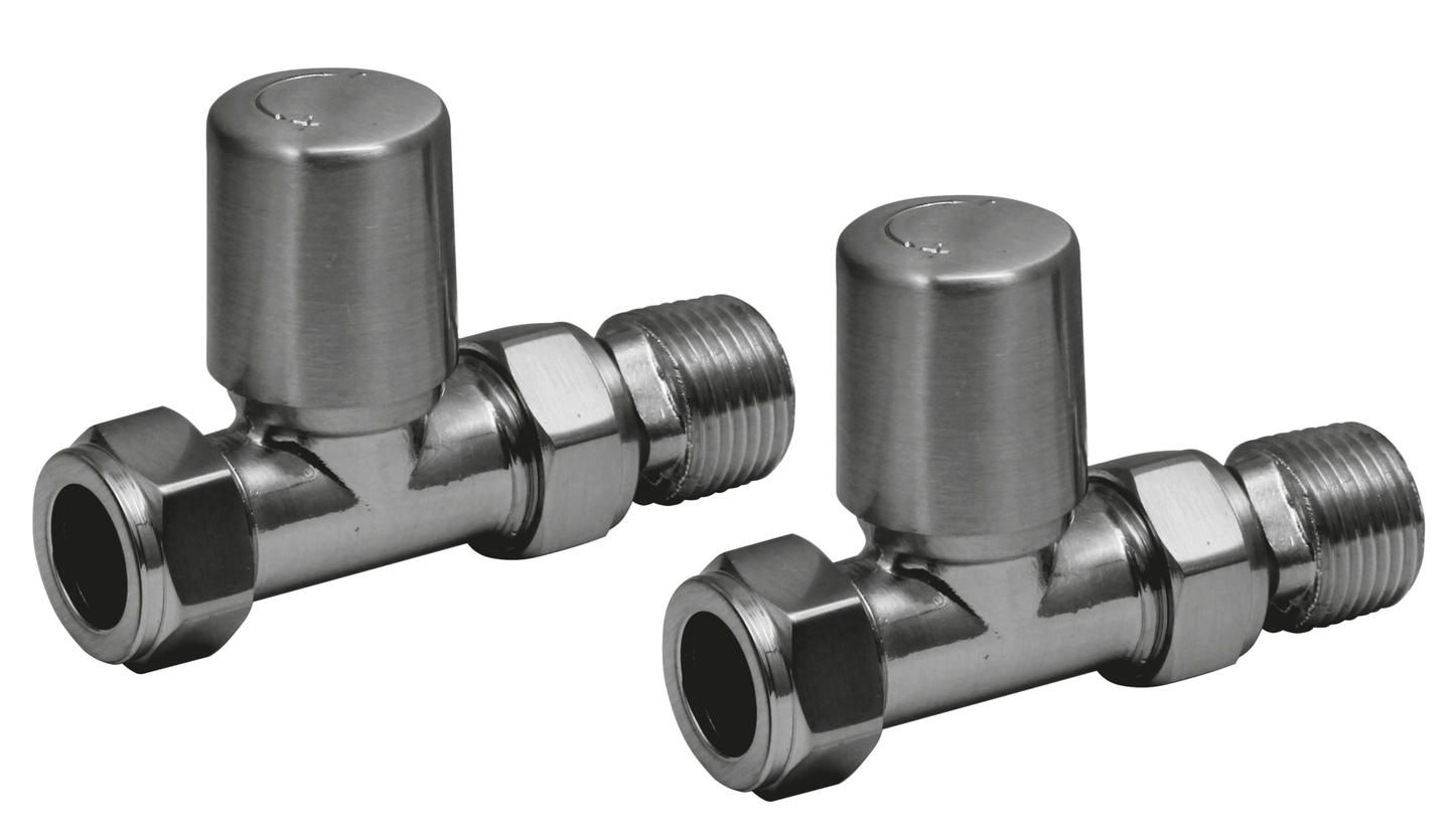 Radiator Valve Straight 15mm Pair - Gunmetal