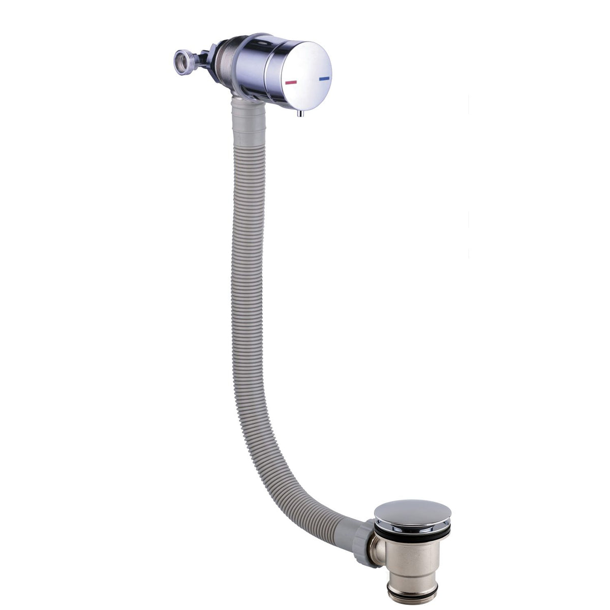 Ourense Bath Filler & Overflow with Click Clack Waste - Brushed Nickel