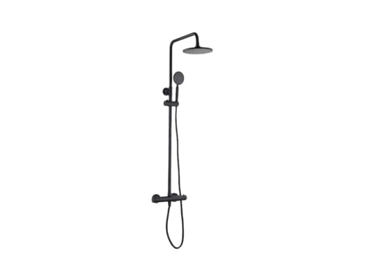 Round Thermostatic Rainhead Shower - Black