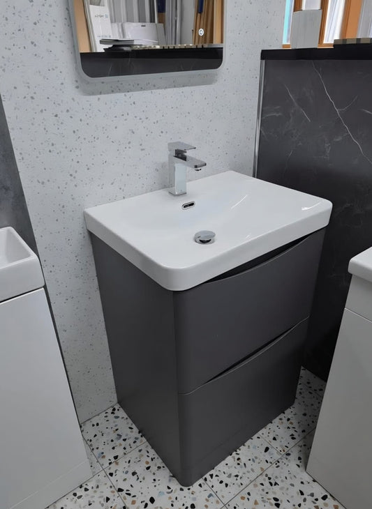 Onda 600mm Floorstanding Vanity Unit & Basin - Anthracite