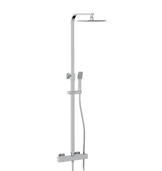 Alessio Square Rainhead Bar Mixer Shower - Chrome
