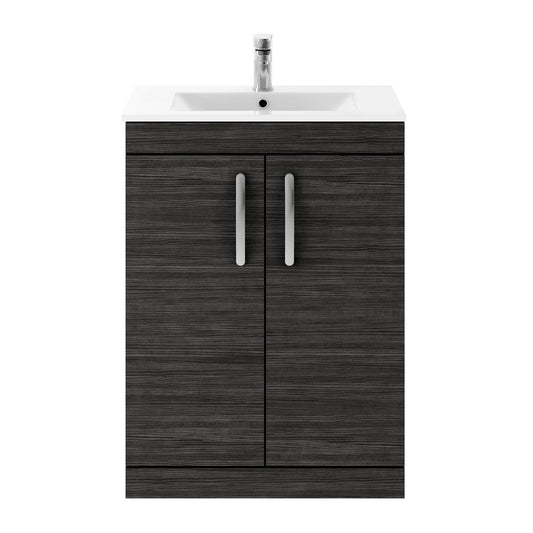 Apolo 600mm 2 Door Vanity Unit & Basin - Black