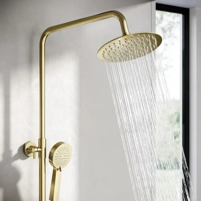 Eclipse Rainhead Bar Shower Mixer - Brushed Brass