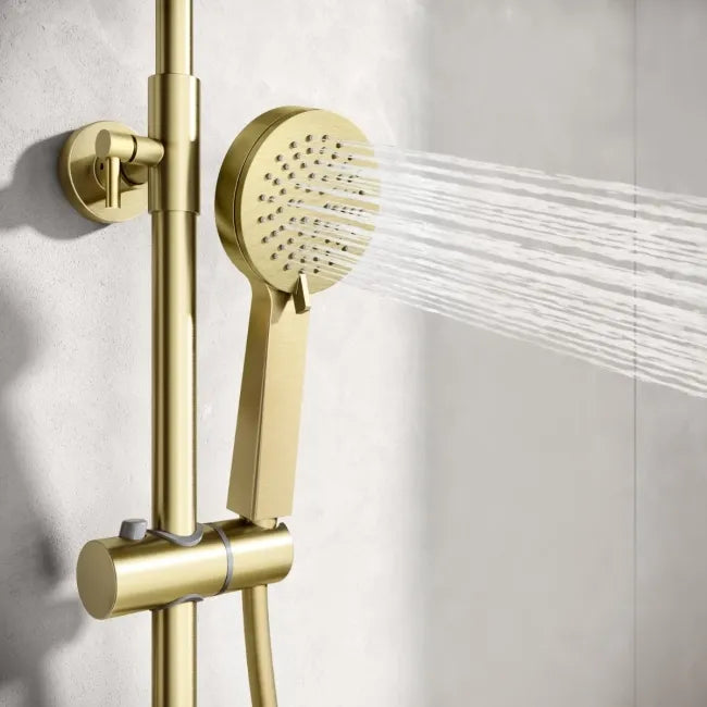 Eclipse Rainhead Bar Shower Mixer - Brushed Brass