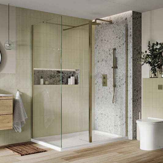 Sense8 Wetroom Screen Flipper Panel - Brushed Brass