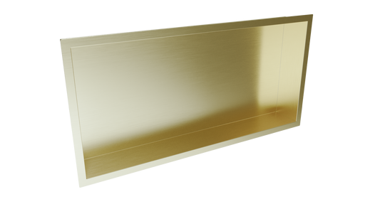 Inset Shower Niche 600x300mm - Brushed Brass