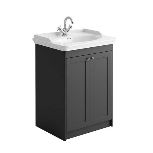 Carlton 600mm 2 Door Floorstanding Vanity Unit & Basin - Anhtracite