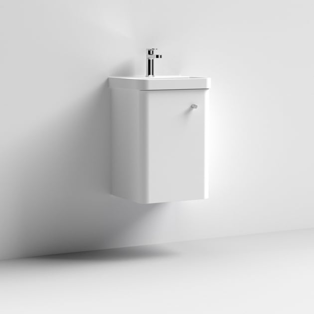 Alto 400mm Wall Mounted Vanity Unit & Basin - Gloss White