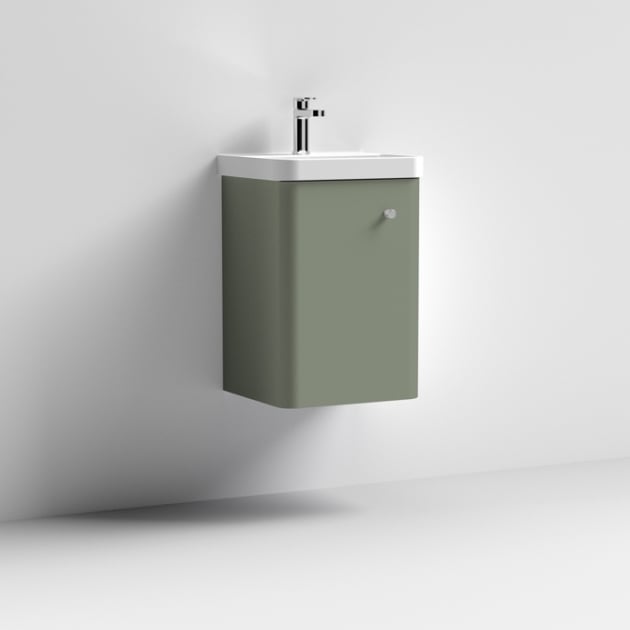 Alto 400mm Wall Mounted Vanity Unit & Basin - Sage Green
