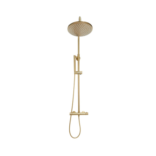 Pinnacle Rainhead Shower Bar Mixer - Brushed Brass