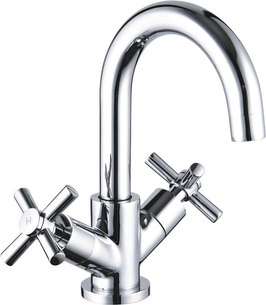 SenseWare Swan Neck Mono Basin Mixer & Waste - Chrome