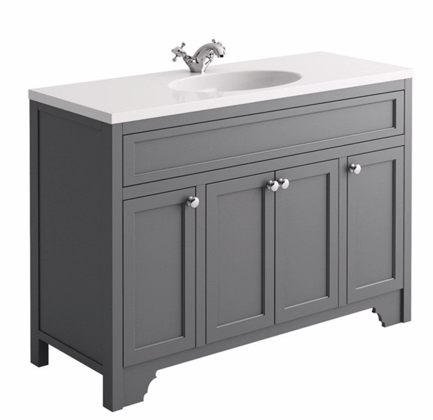 Kensington 1200mm Floorstanding Vanity Unit & Basin - Spa Grey