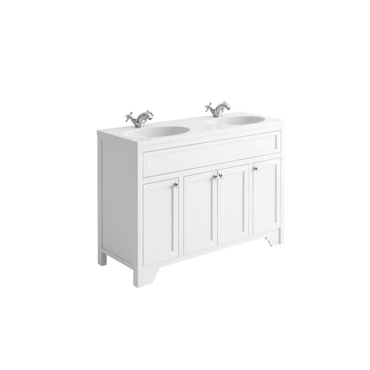 Kensington 1200mm Floorstanding Vanity Unit & Double Basin - White