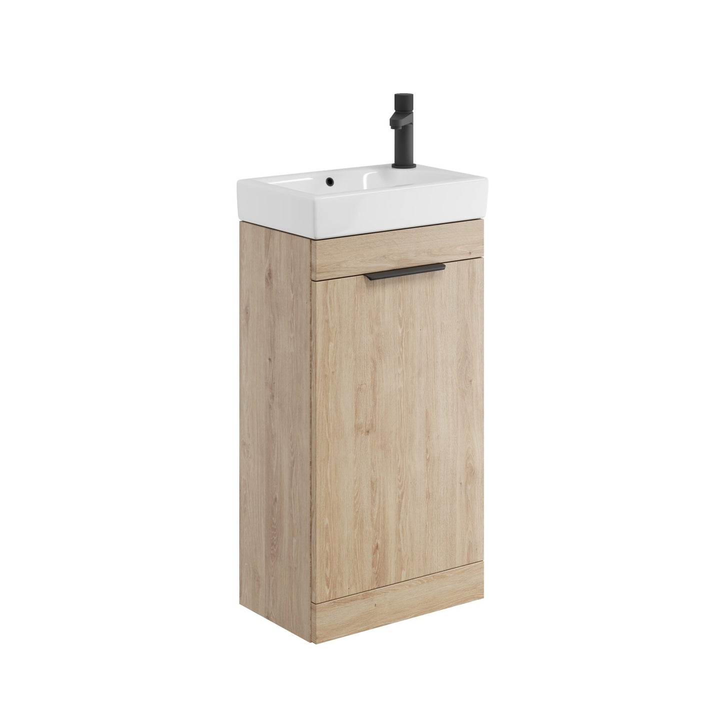Elise 450mm Cloakroom Floorstanding Vanity Unit & Basin - Oak