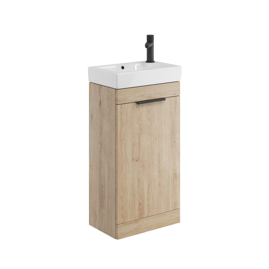 Elise 450mm Cloakroom Floorstanding Vanity Unit & Basin - Oak