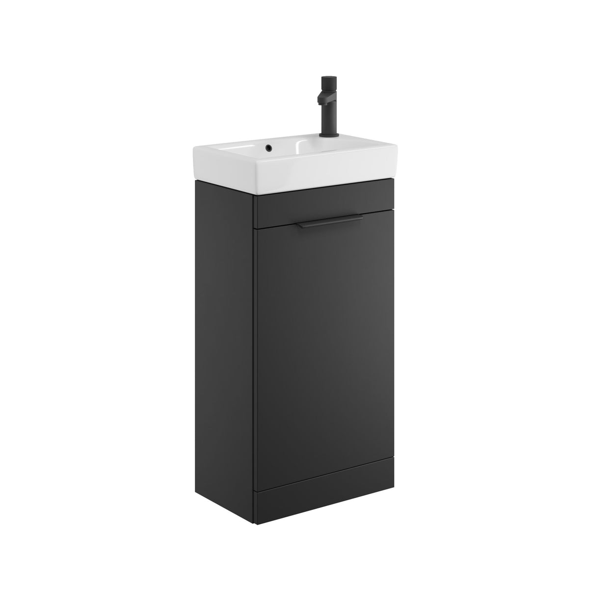 Elise 450mm Cloakroom Floorstanding Vanity Unit & Basin - Black