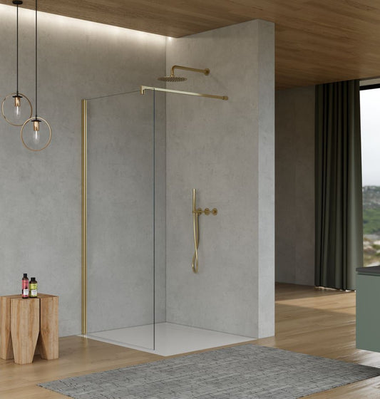 SenseWare 800mm Wetroom Screen - Brass