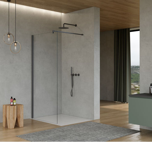 1200mm Wetroom Screen - Gunmetal