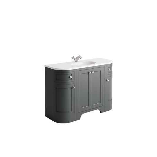Kensington 1200mm Curved Floorstanding Vanity Unit & Basin - Anthracite