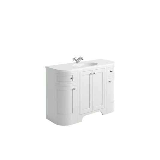 Kensington 1200mm Curved Floorstanding Vanity Unit & Basin - Pewter