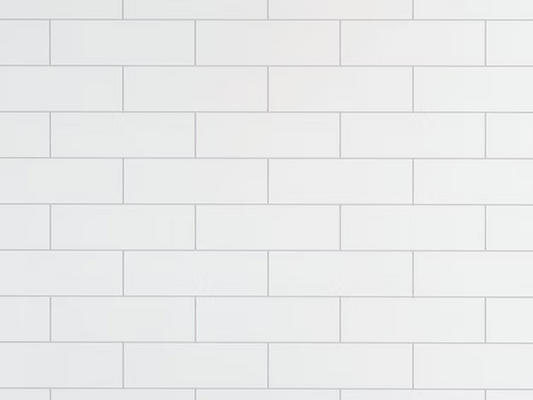 1m PVC Wall Panel - White Metro Tile Effect
