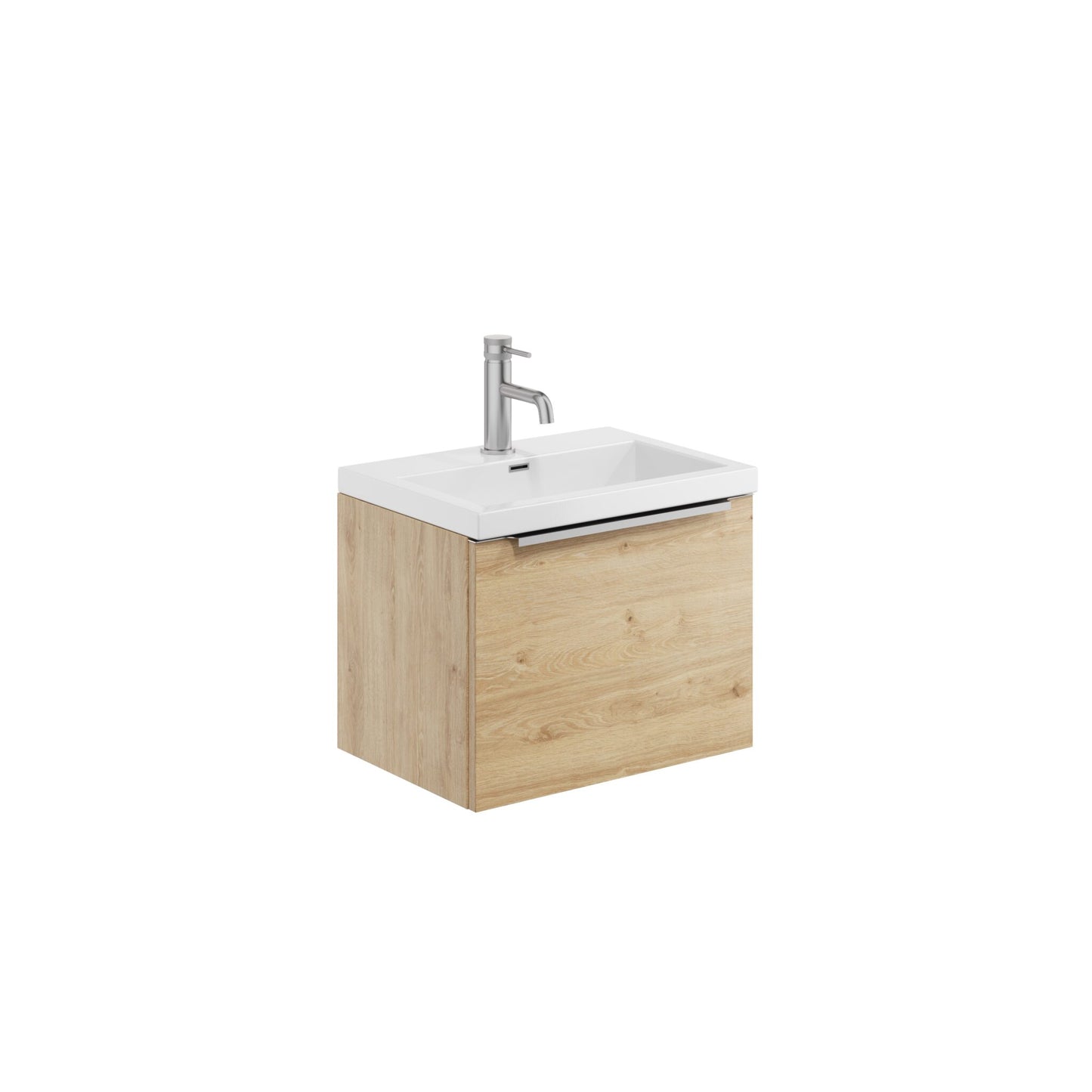 Velora 500mm Wall Mounted Vanity Unit & Basin - Oak