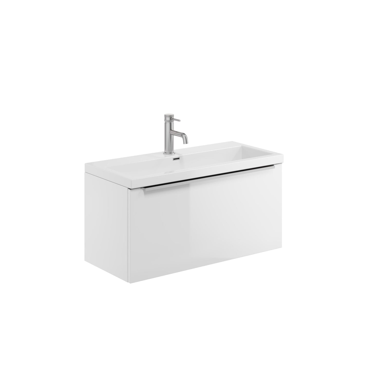 Velora 800mm Wall Mounted Vanity Unit & Basin - White
