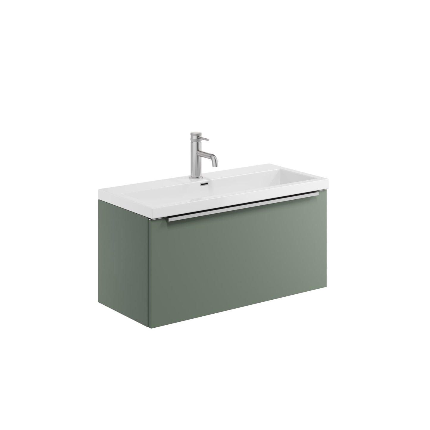 Velora 800mm Wall Mounted Vanity Unit & Basin - Sage Green