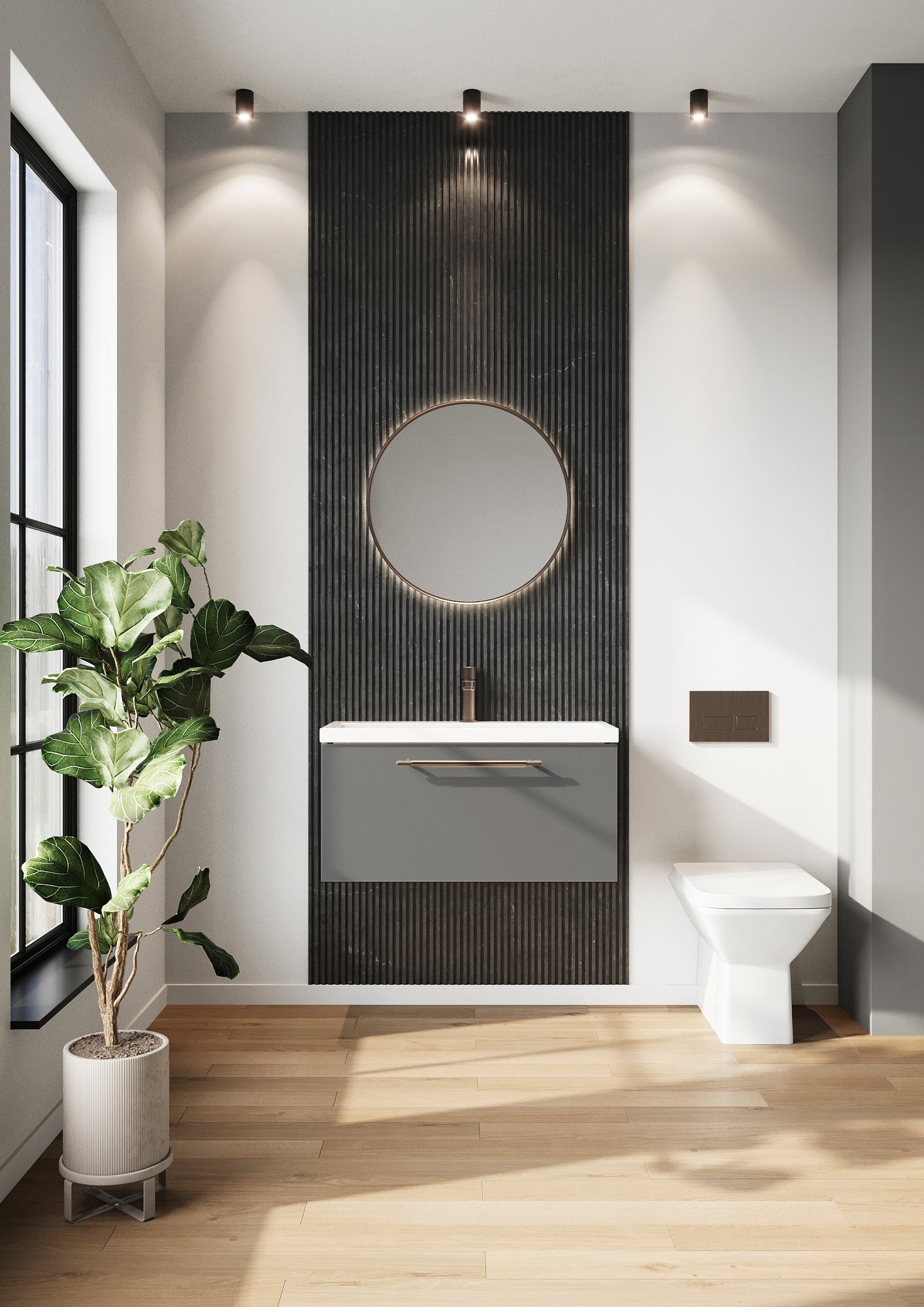 Velora 800mm Wall Mounted Vanity Unit & Basin - Dove Grey